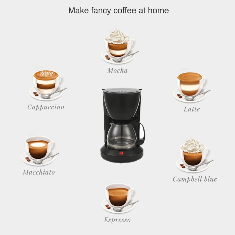 Multifunctional Americano Drip Coffee Maker Machine  Electric Black Hourglass Make Cafe Tea 1200ML Coffee Machine