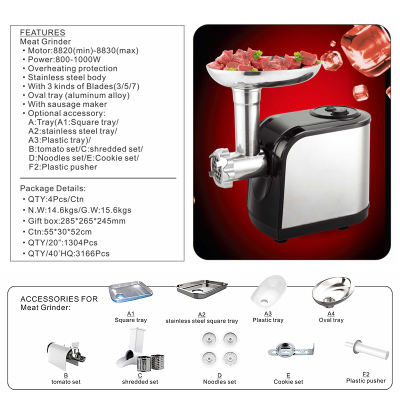 Stainless Steel Meat Grinder Home Electric Meat Filling Small Multifunctional Meat Grinder For Home Used