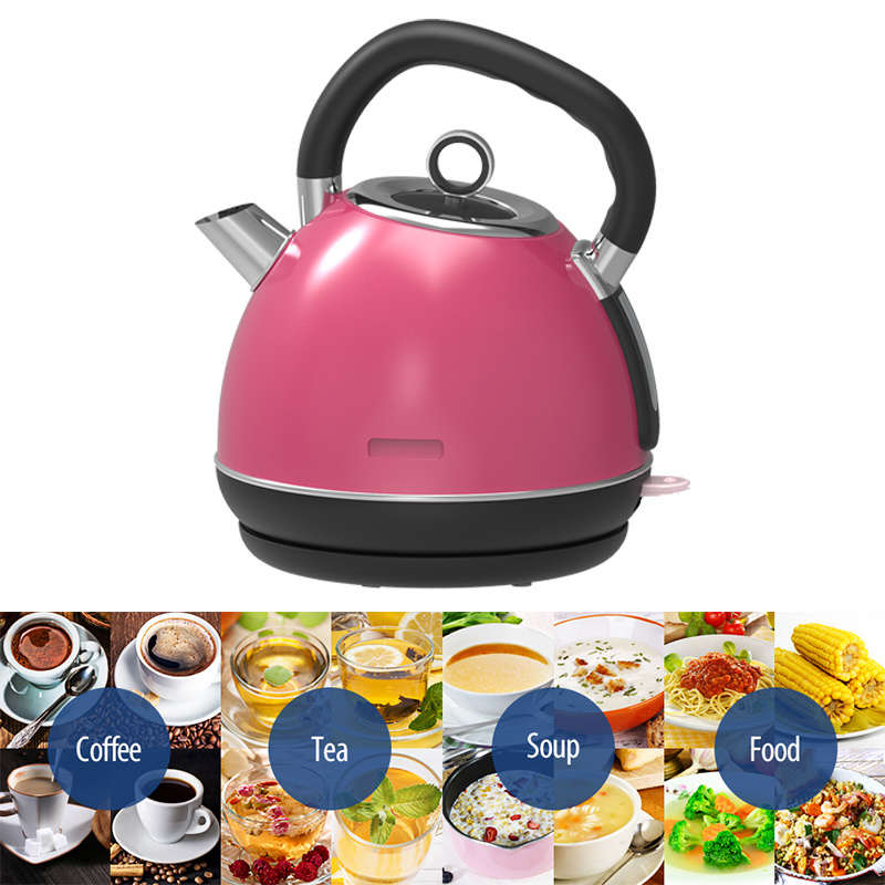 Electric Kettle 304 Stainless Steel Household Appliances 1.5L Portable Travel Water Boiler 1500W European Style Coffee pot