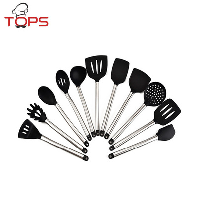 Best silicone cooking utensils 11 piece stainless steel kitchen utensil tools set