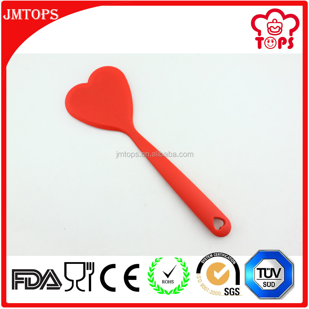 Heat Resistant Silicone Cooking Tools Type Heart Shape Silicone Turner Spatulas, Non-stick Silicone Pancake Turner Spatulas