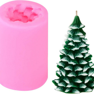 3D Christmas Tree Candle Mold for Candle Making Xmas Pine Tree Silicone Soap Molds DIY Bath Bomb Chocolate Jello Crayon Wax