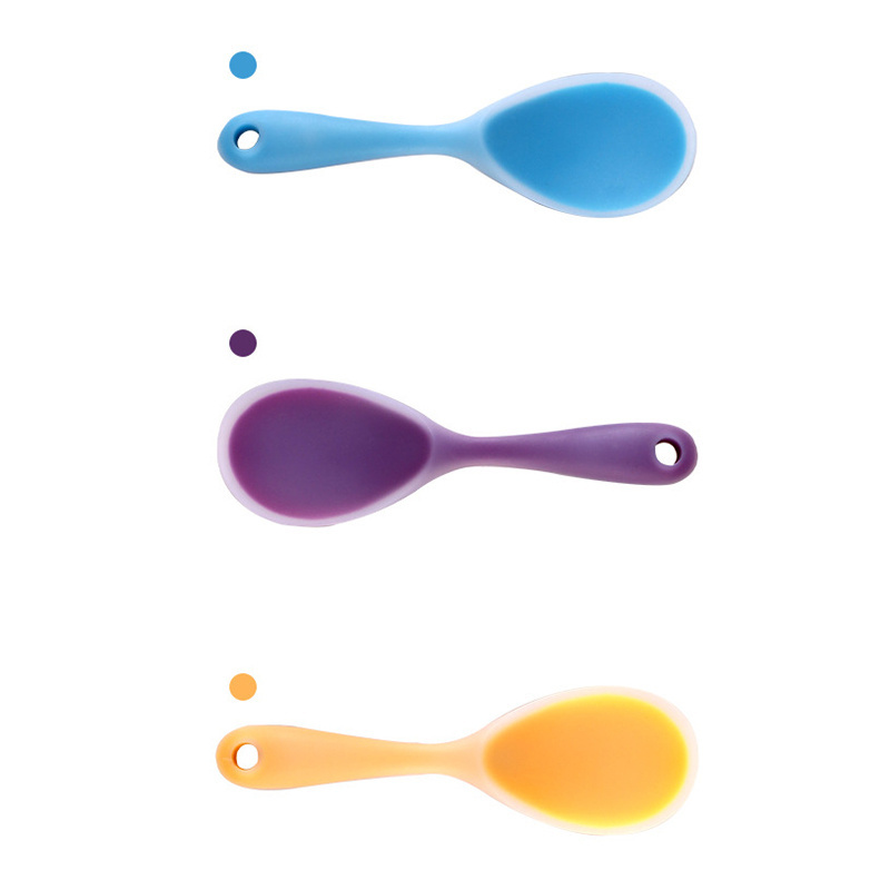 Wholesale kids rice spoon baby food grade silicone spoon measuring scoop for Infant Baby Training Baby Feeding Spoon