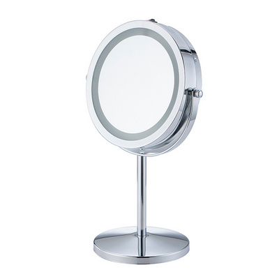 Small Led Lighted Cosmetic Mirror Gift Item Bathroom 10x Magnifying Round Makeup Mirror