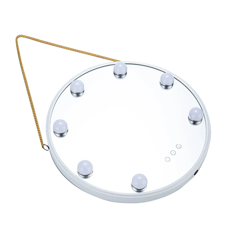 Customization Support Hotel Bathroom Wall Lighted Hollywood Round Shower Vanity Makeup Mirror With Bulb