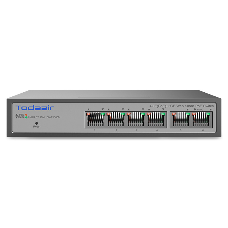 Todaair app light managed 4 ports gigabit 1000Mbps poe network switch for smart home