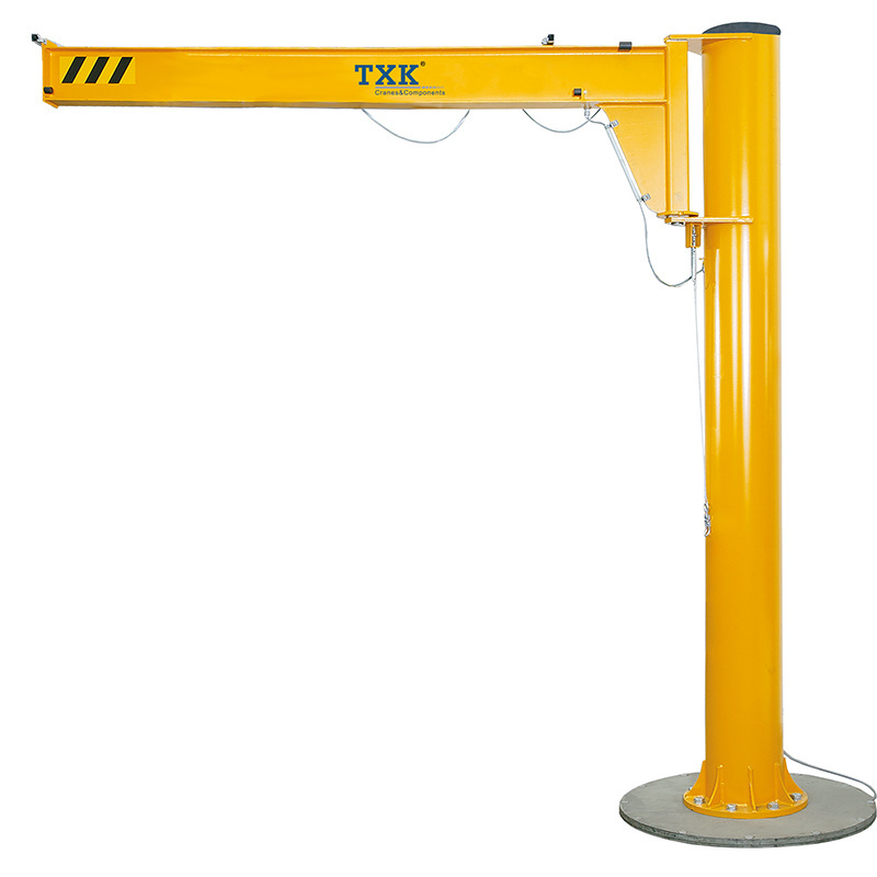 1 Ton Wire Rope Hoist Swing Fixed Column Slewing Pillar Outdoor Dock Jib Crane