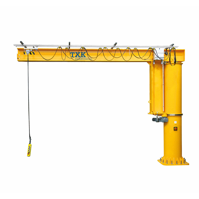 1 Ton Wire Rope Hoist Swing Fixed Column Slewing Pillar Outdoor Dock Jib Crane