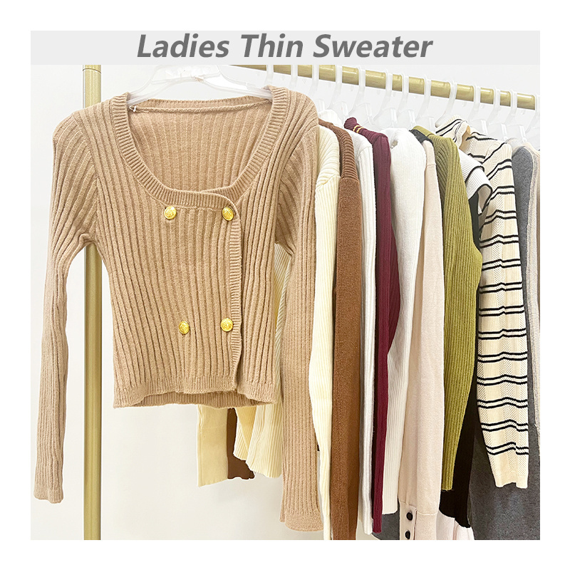 Ladies Sweater thin TOP grade bales mixed used clothing asian used clothes from second hand