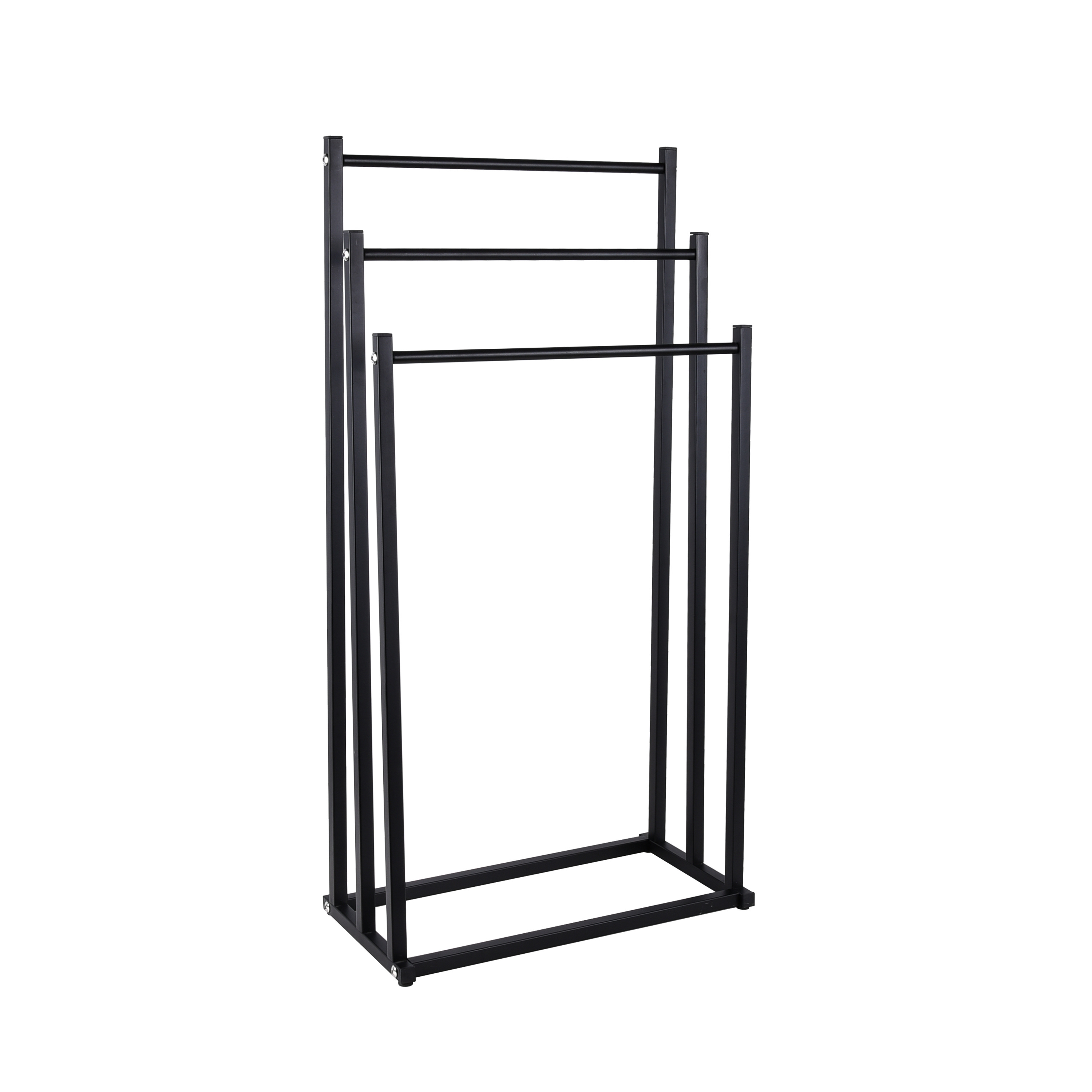 New black bath towel stand free standing household bathroom towel racks metal towel rack