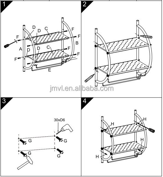 Stainless Steel Bathroom Space saving 2 layer Wall mounted towel rack