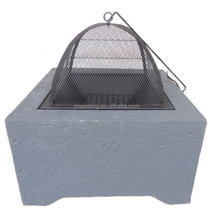 Outdoor Square Antique Steel Fire Pit / Fireplace