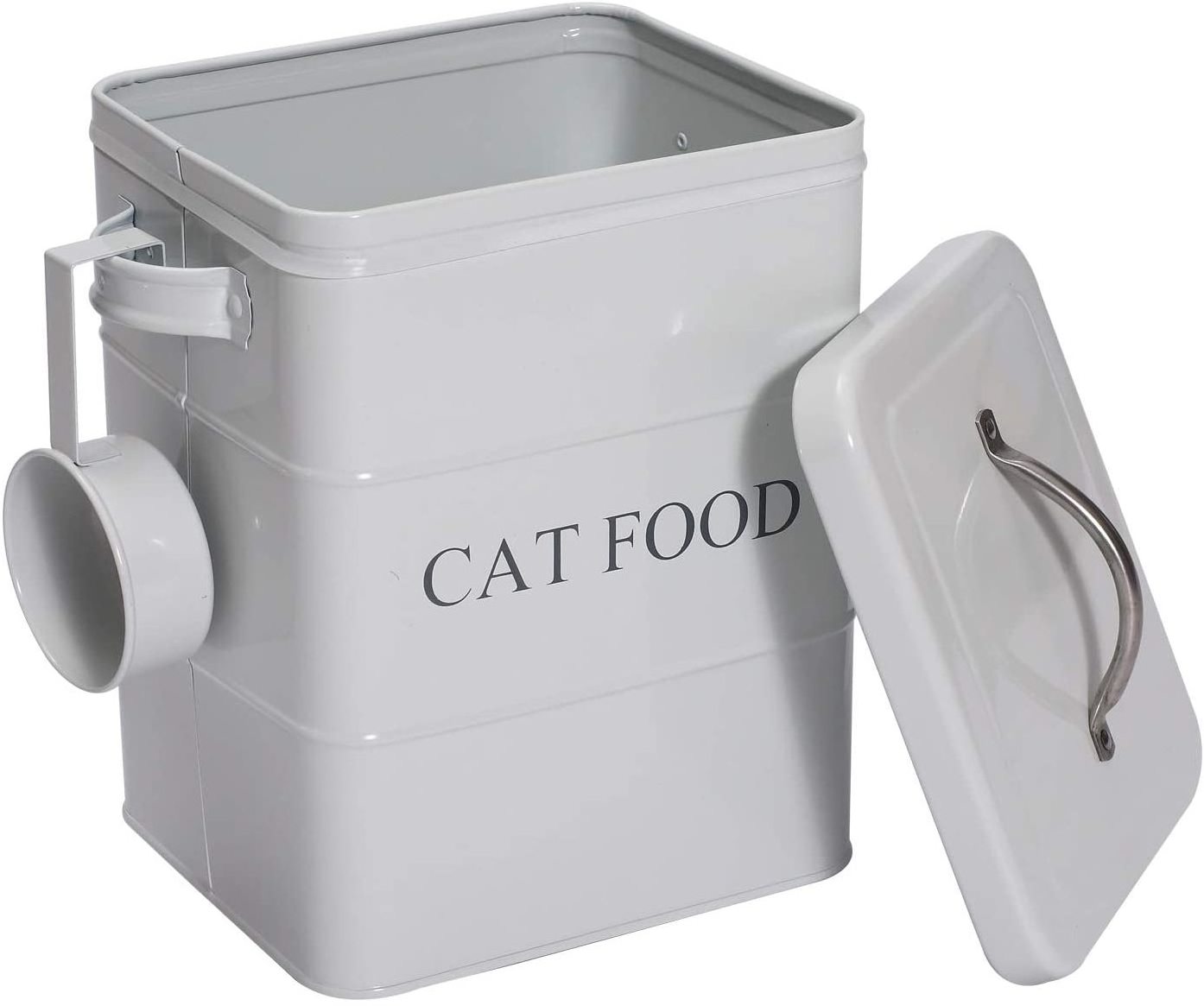 Dog Food Storage Bin Storage Boxes & Bins Customized Logo Portable Cast Iron Big Size Pet Food Storage Containers Scratch Free