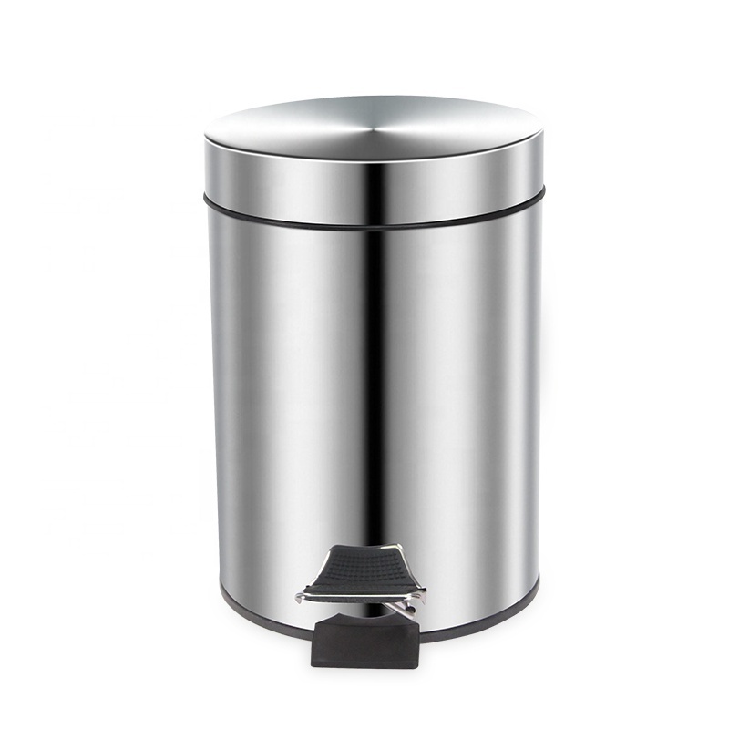 3-30L Round Stainless Steel Pedal Trash Can/Rubbish Bin