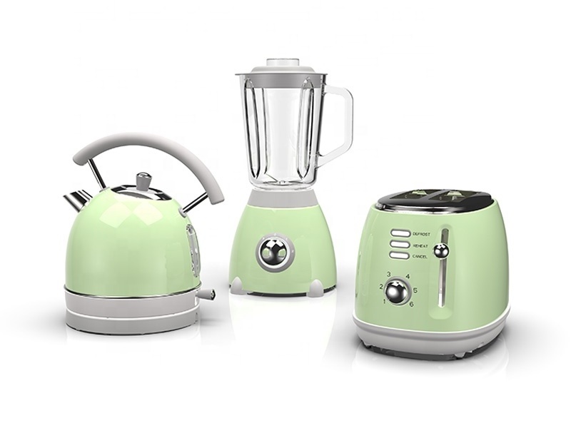 Breakfast set stainless steel electric kettle and electric toaster and blender