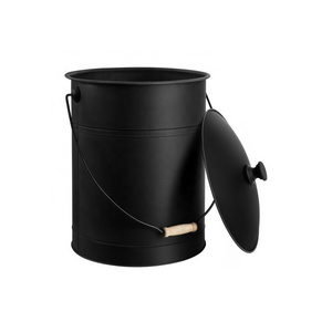 Outdoor and Indoor Coal Bucket for Fireplace Medium Fire Bucket Metal Ash Can for Grill  Ash Bucket with Lid