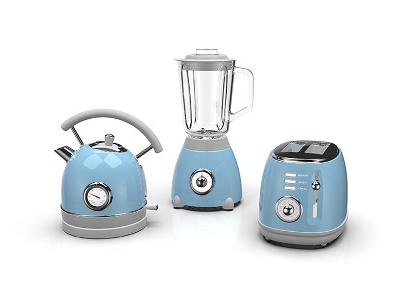 Breakfast set stainless steel electric kettle and electric toaster and blender