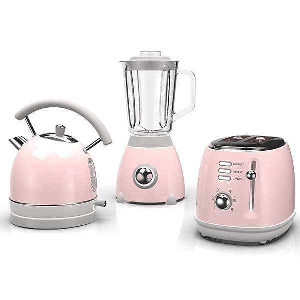 Breakfast set stainless steel electric kettle and electric toaster and blender