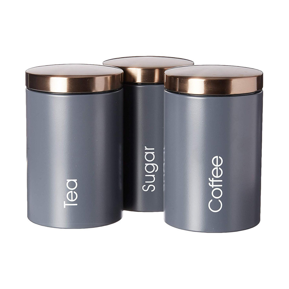 Set of 3 coffee canister set Air-tight Kitchen Stainless Steel Metal Storage Box/canister/bin