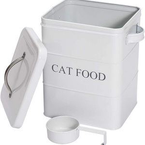 Dog Food Storage Bin Storage Boxes & Bins Customized Logo Portable Cast Iron Big Size Pet Food Storage Containers Scratch Free