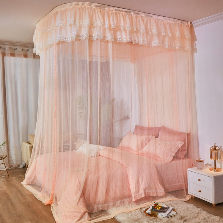 U-shaped Princess Mosquito Net Canopy For Double Single Bed