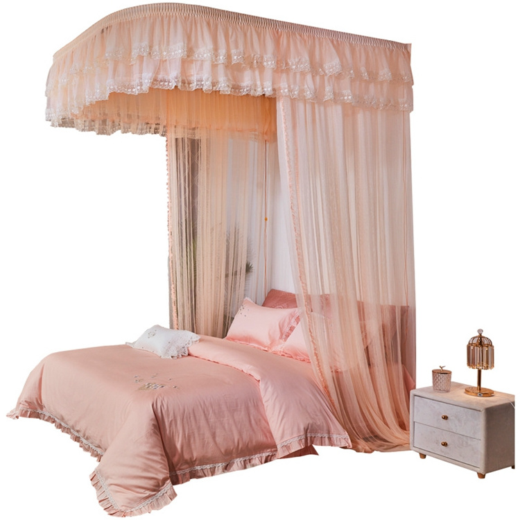 U-shaped Princess Mosquito Net Canopy For Double Single Bed