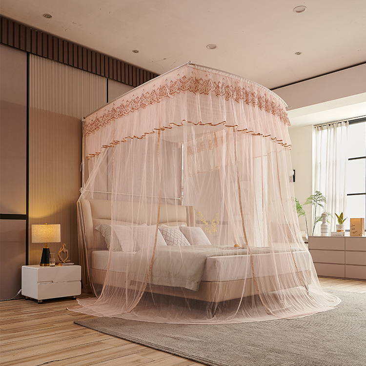 Mosquito Net Apricot Simple Design Mesh Comprehensive 360 Degree Protection Durable And Practical Mosquito Net