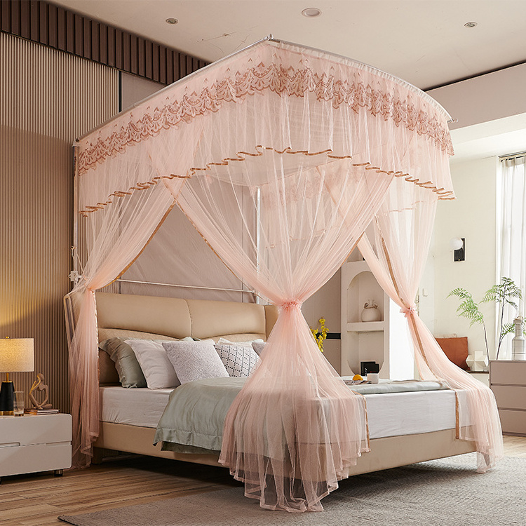 Mosquito Net Apricot Simple Design Mesh Comprehensive 360 Degree Protection Durable And Practical Mosquito Net