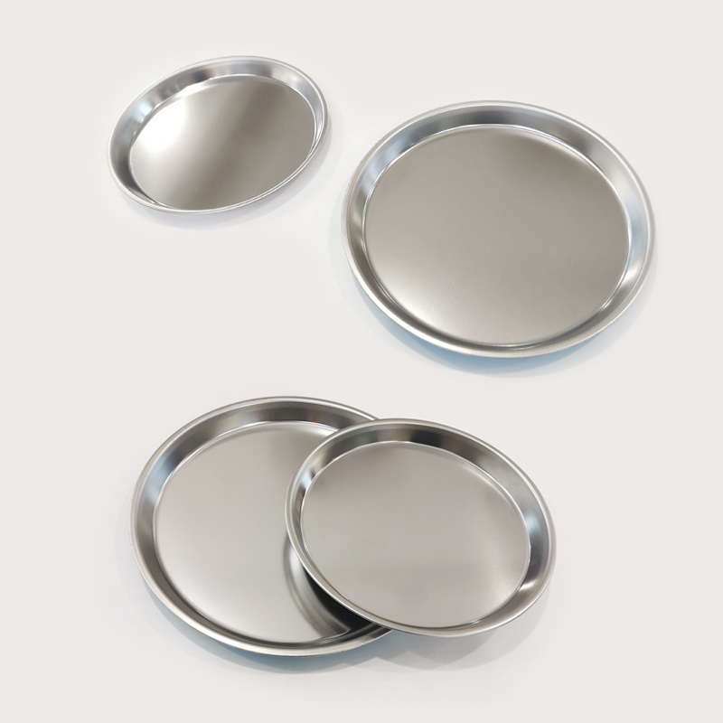 Stainless Steel Round Metal Baking Dish & Plate 7 QT And 12 QT Cake Pan Polishing Surface Bake Tray