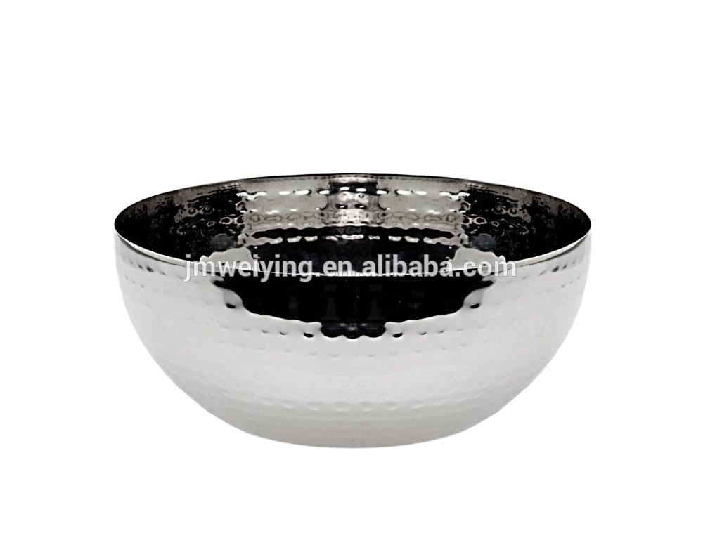 Stainless Steel Hammered Copper Silver Style Mixing Salad Bowl restaurant Serving Soup Bowl