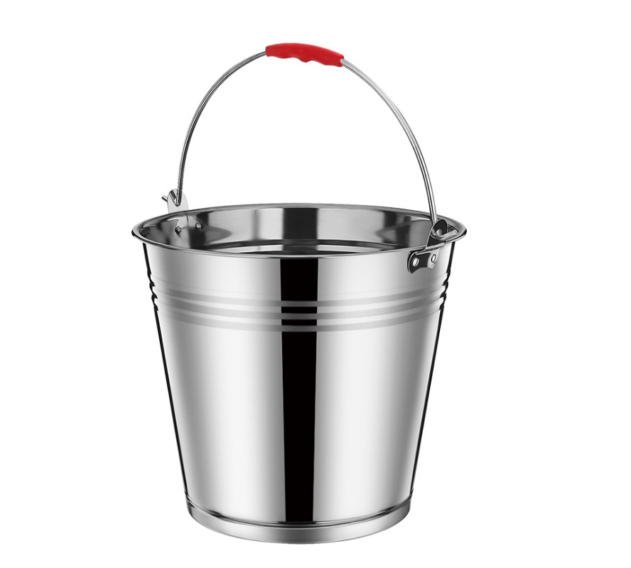 Manufacturer Stainless Steel Portable Water Bucket 4L-24L With Lid Household Cleaning Tool Metal Mop Bucket