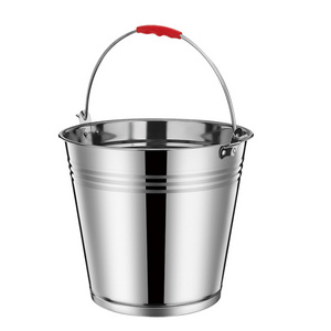 Manufacturer Stainless Steel Portable Water Bucket 4L-24L With Lid Household Cleaning Tool Metal Mop Bucket