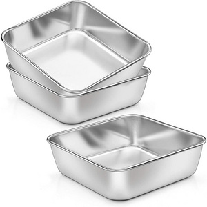 8 Inch Square Cake mould Tool Stainless Steel Deep Baking Pan Lasagna Bread sheet Chocolate Cake Pan