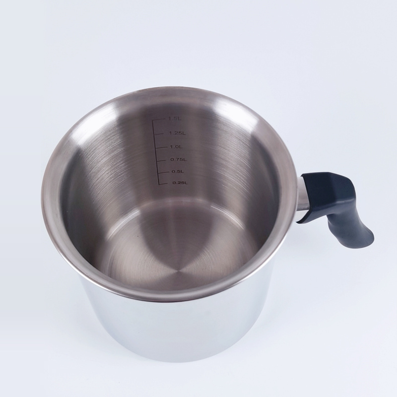 Hollow Design Sauce Pot Double Layer Stainless Steel Whistle Tips Water Boiling Milk Pot With Handle Boiling Pot