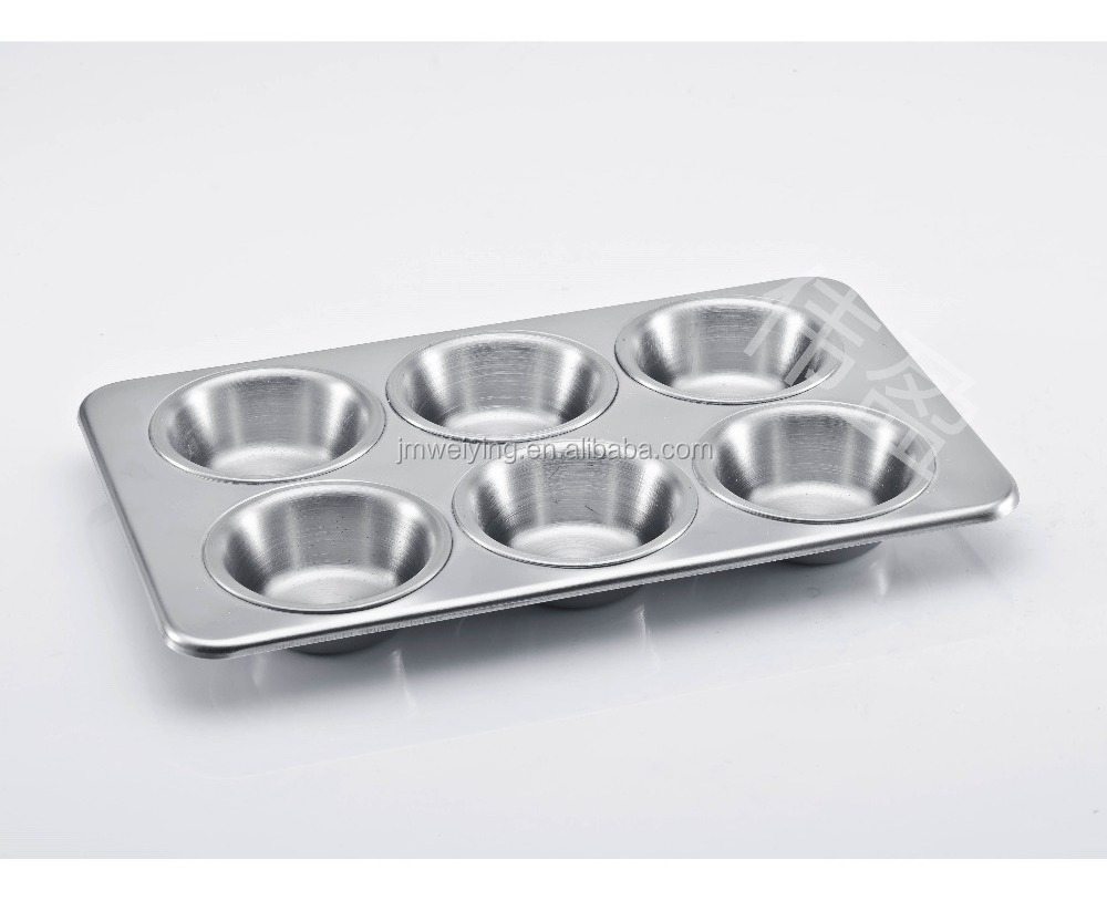 household restaurant dining room  aluminum Non-stick Muffin Cake Baking Oven Pan Cookie Tray Cup Cake Mold 6 Cubes Muffin TIns