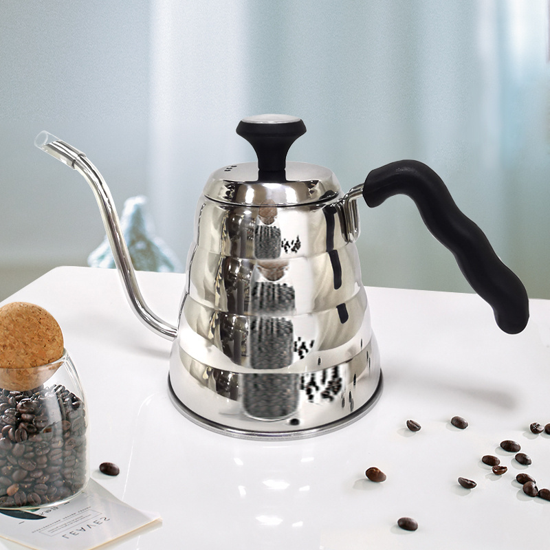 Stainless Steel Gooseneck Pour Over Tea Coffee Kettle With Thermometer Mirror Polishing Surface Kettle Pot