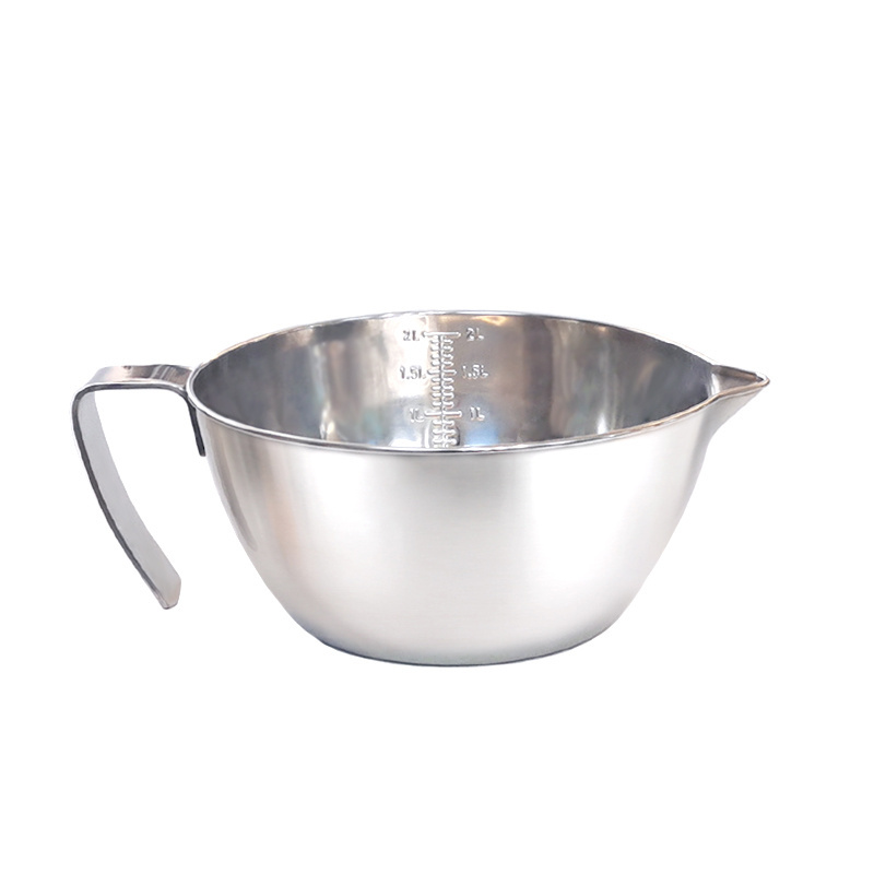 Stainless Steel Measuring Mixing Bowl With Scale And Pour Spout Batter Bowl