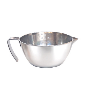 Stainless Steel Measuring Mixing Bowl With Scale And Pour Spout Batter Bowl