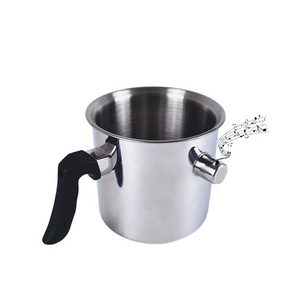 Hollow Design Sauce Pot Double Layer Stainless Steel Whistle Tips Water Boiling Milk Pot With Handle Boiling Pot