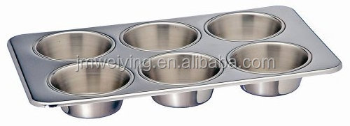 household restaurant dining room  aluminum Non-stick Muffin Cake Baking Oven Pan Cookie Tray Cup Cake Mold 6 Cubes Muffin TIns