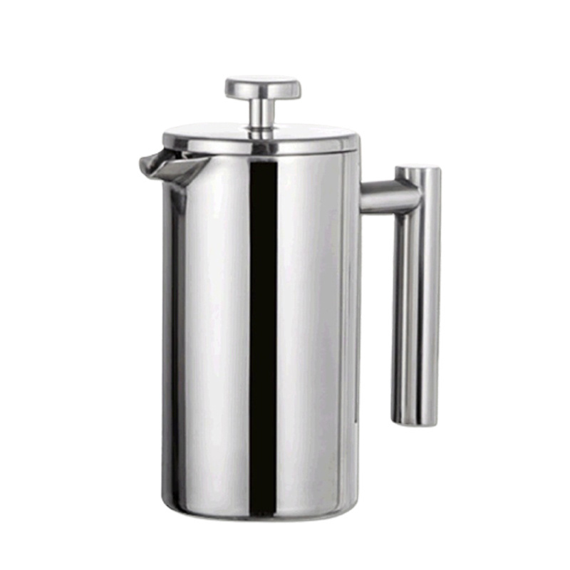 Customized Stainless steel insulated tea kettle keep warm French press coffee pot with filter double-layer