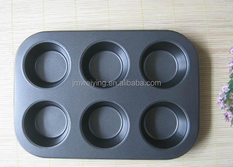 household restaurant dining room  aluminum Non-stick Muffin Cake Baking Oven Pan Cookie Tray Cup Cake Mold 6 Cubes Muffin TIns