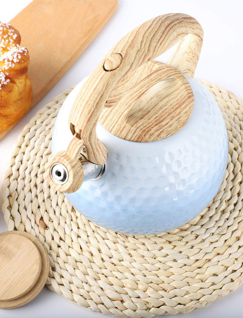 Wholesale high quality Wooden Handle hotel electric kettle Stainless Steel Tea Kettle Stovetop Teapot