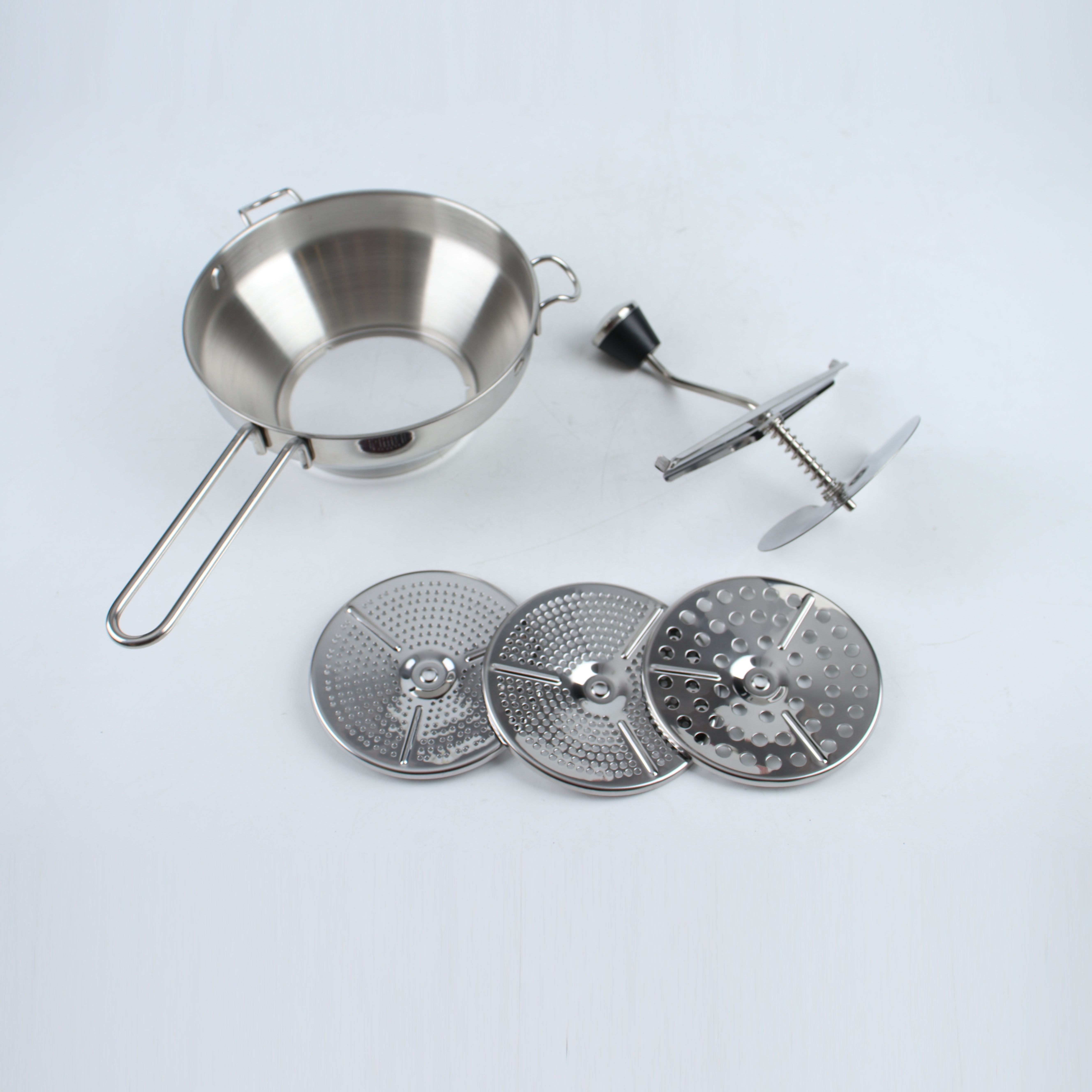 Rotary Stainless Steel Rotary Food Vegetable Mill Food Mill Strainer Potato Masher Grinder With 3 Grinding Milling Discs