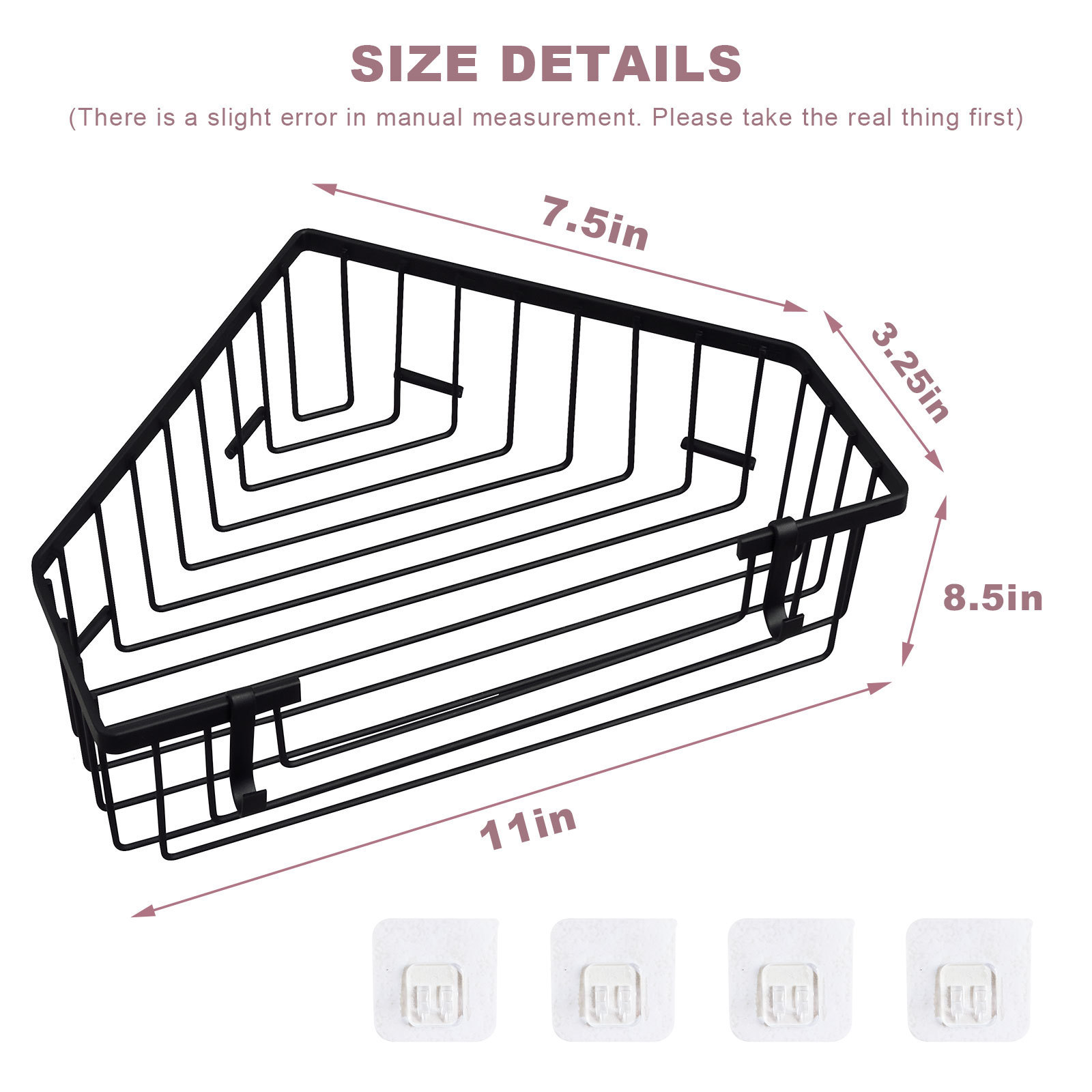 With Adhesive Using For Toilet, Dorm And Kitchen Top Quality Wall-Mounted Shower Caddy