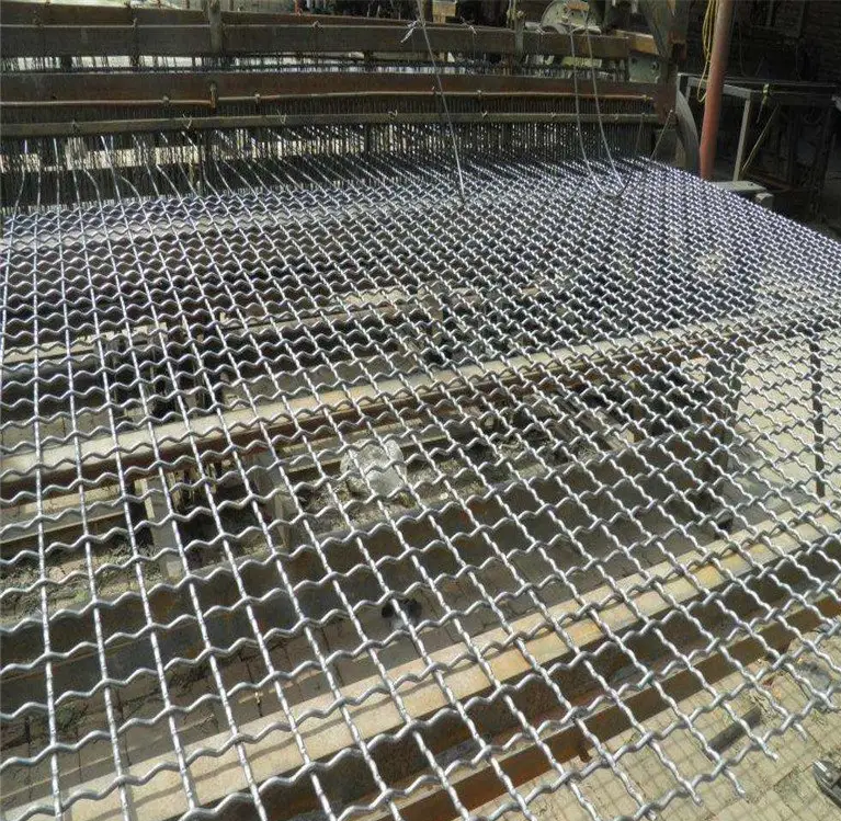 spring stainless steel plant factory Steel Crimped Wire Mesh sand gravel crusher hooked vibrating sieve screen mesh