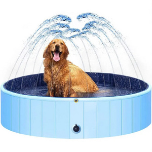 New design Summer Cool Down Paddling Pool Multiple Size Options Foldable Dog Pool Pet Bath Pool With Sprinkler