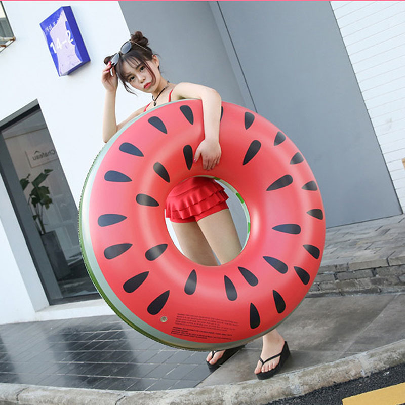 Premium Quality Circles with Summer Fruits Painting Water Play Inflatable Water Floating Chair Inflatable Circle Water Float