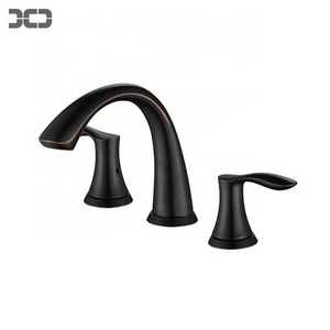 Waterfall Widespread Bathroom Faucet 3 Hole Oil Rubbed Bronze Two Handle Bathroom Faucet