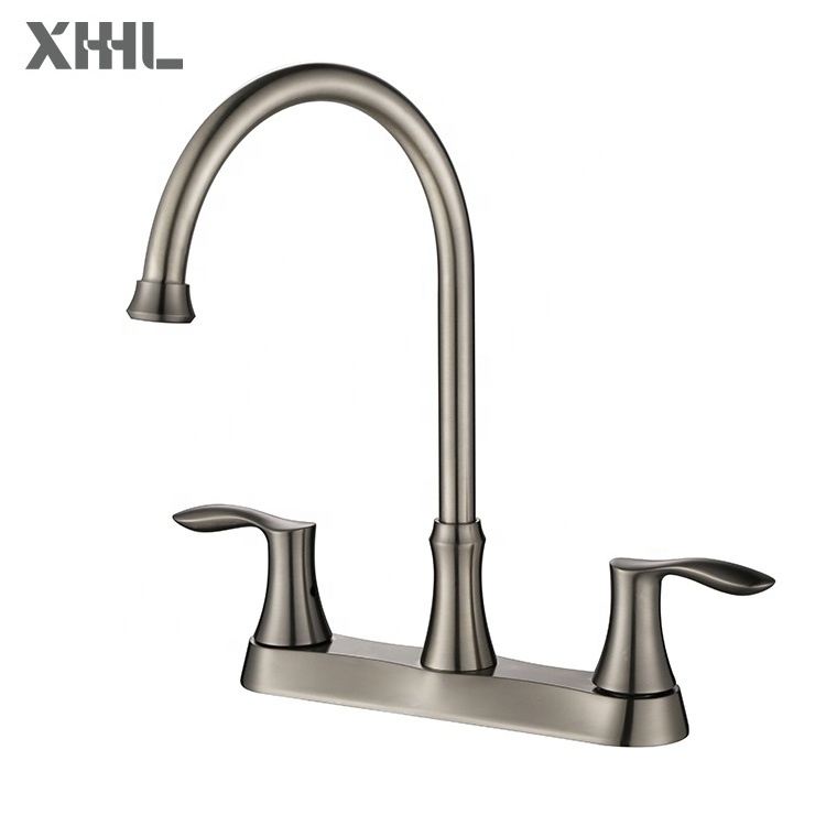 High Arc Swivel Matte Black Kitchen Faucet 3 Hole 4 Hole Kitchen Faucet with Side Sprayer